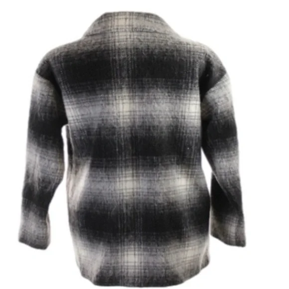 GB Plaid Pea Coat Double Breasted Outerwear Women’s M - Picture 2 of 9